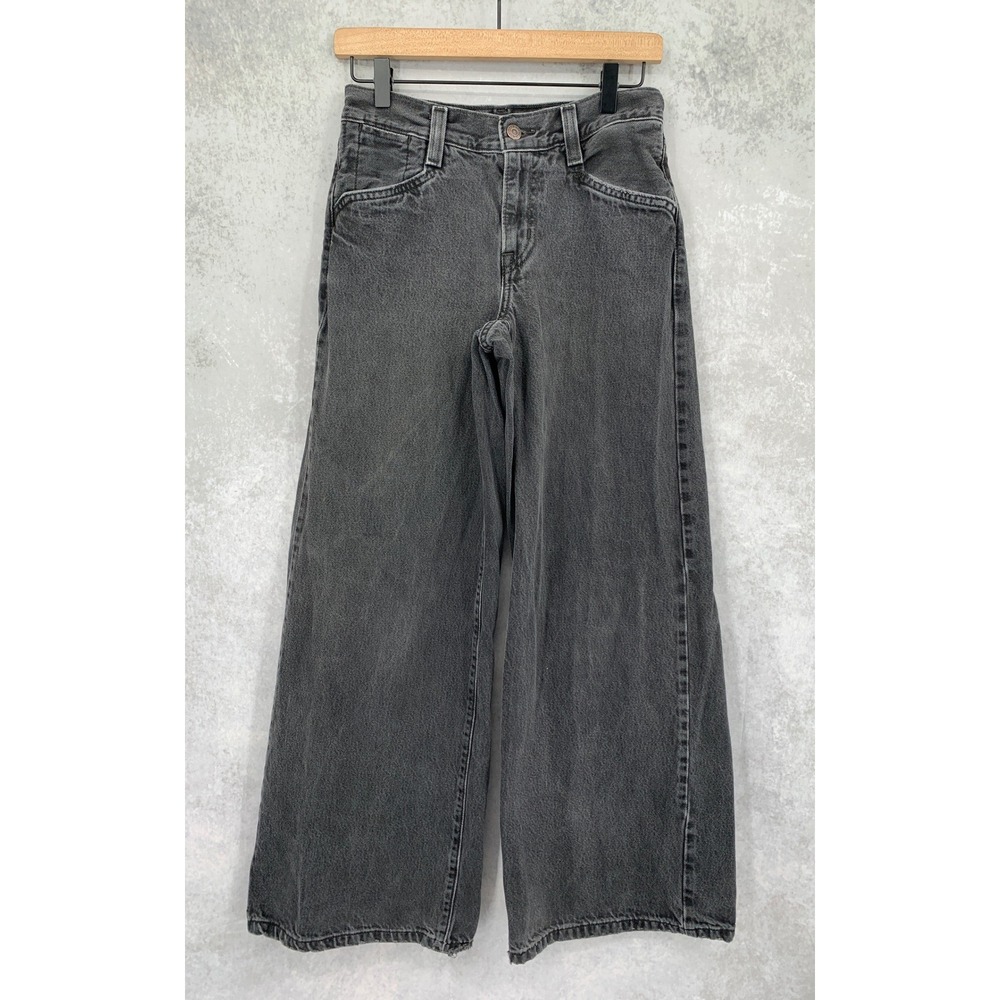 Levis Wide Leg Jeans Womens 25 Black '94 Baggy Wide Leg Cotton Fade Denim Pants